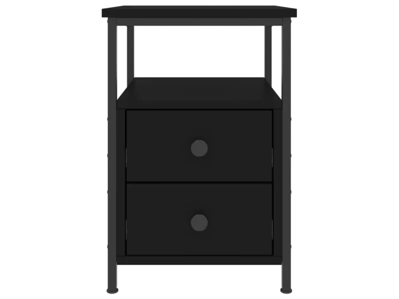 Table de chevet noir 34x35,5x50 cm bois d’ingénierie