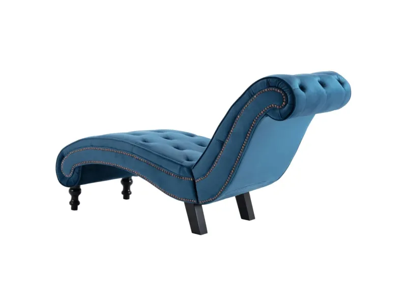 Chaise longue Bleu Velours