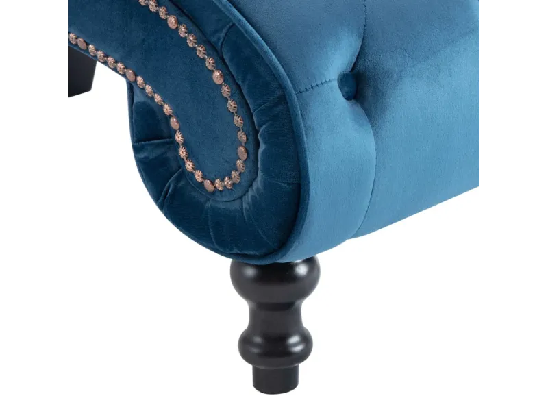 Chaise longue Bleu Velours