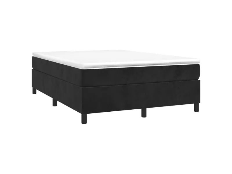 cadre de lit avec matelas Noir 140x200 cm Velours
