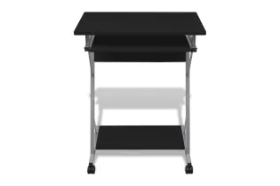 Bureau d'ordinateur compact avec plateau à clavier Noir 2