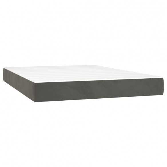 cadre de lit avec matelas LED Gris foncé 140x200 cm