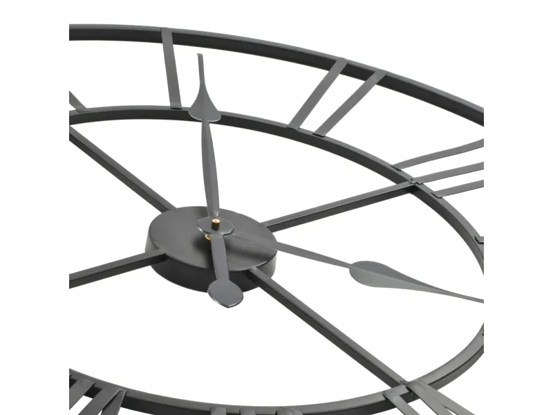 Horloge murale vintage avec mouvement à quartz Métal 80 cm XXL