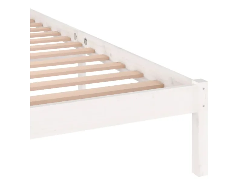 Lit Bois massif de pin 140x200 cm Blanc