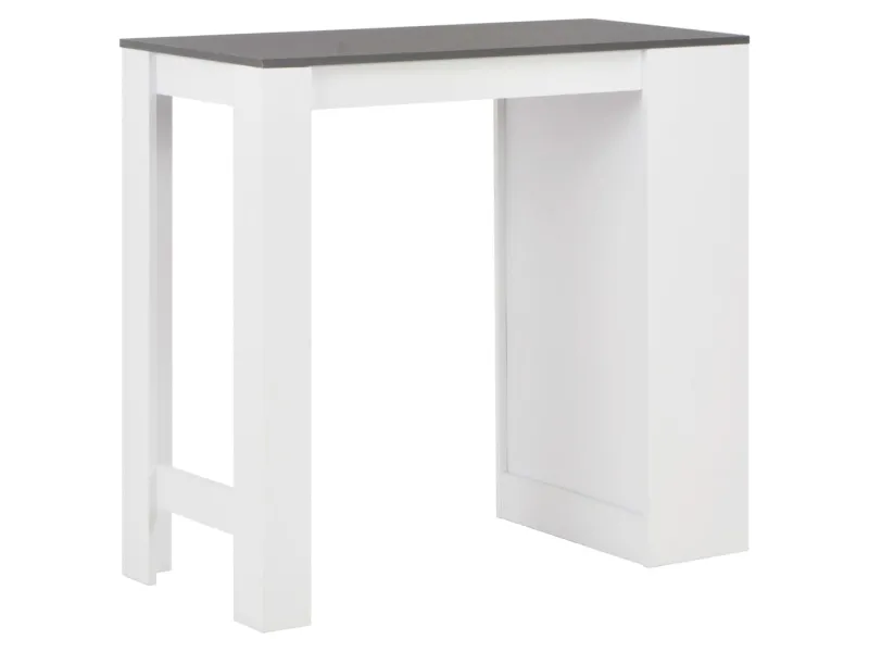 Table de bar avec étagère Blanc 110x50x103 cm