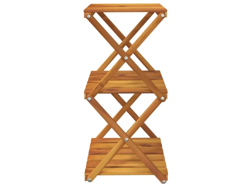 Étagère pliable à 3 niveaux Marron 43x31x63 cm Bois d'acacia