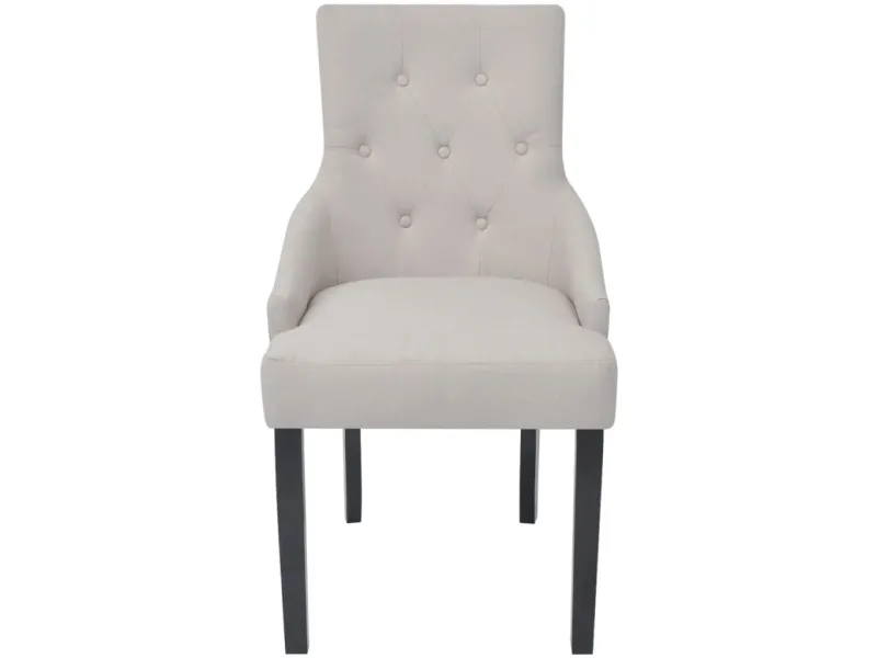 Chaises à manger lot de 2 gris crème tissu