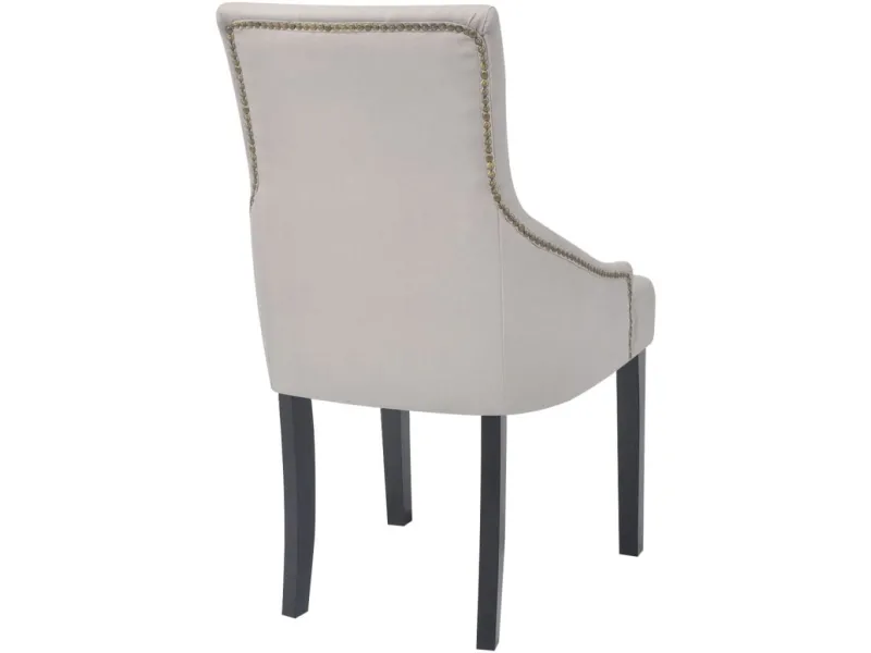 Chaises à manger lot de 2 gris crème tissu