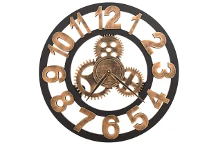 Horloge murale Métal 58 cm Doré et noir 2