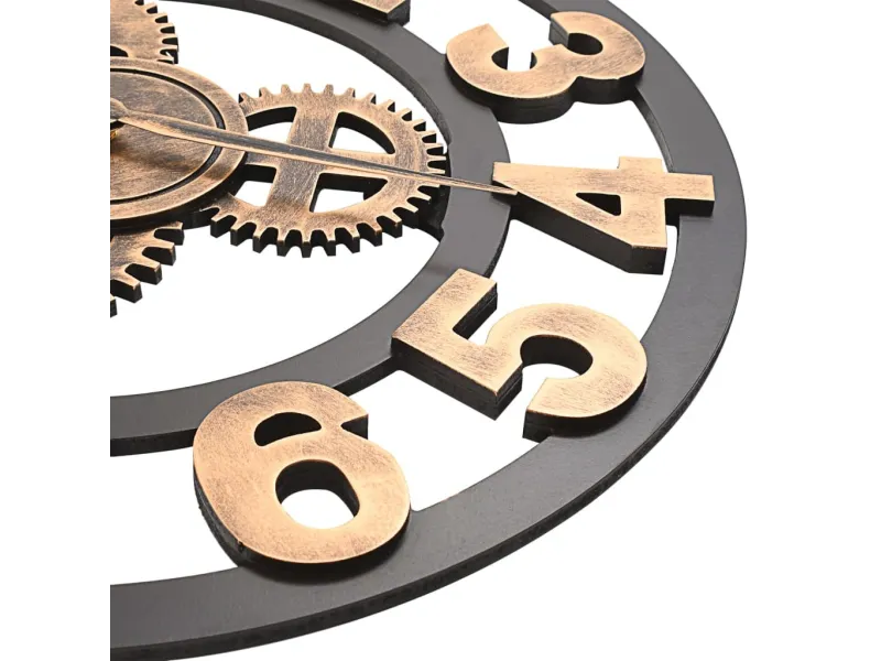 Horloge murale Métal 58 cm Doré et noir