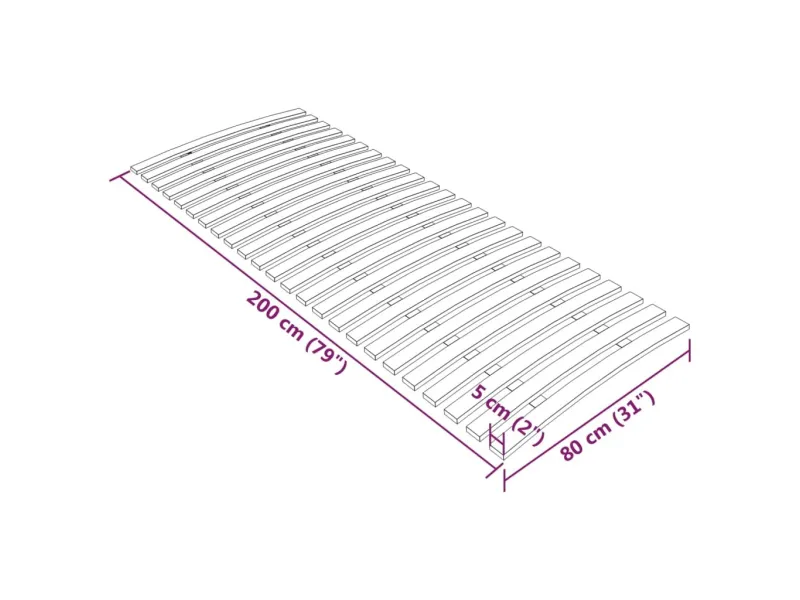 Sommier à lattes avec 24 lattes 80x200 cm