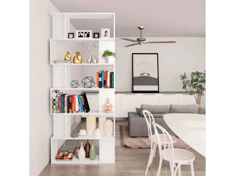 Bibliothèque/Séparateur de pièce Blanc 80x24x192 cm Aggloméré