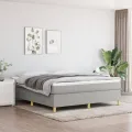 Cadre de lit avec matelas Gris clair 160x200cm Tissu