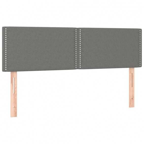 cadre de lit avec matelas Gris foncé 140x200cm Tissu