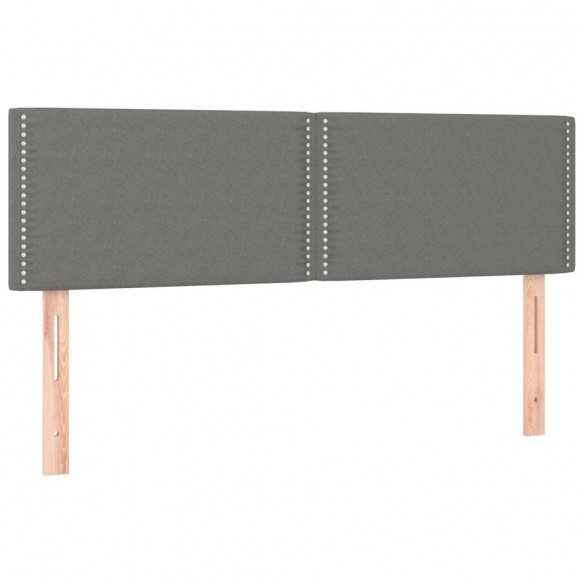 cadre de lit et matelas et LED Gris foncé 140x200 cm