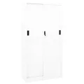 Armoire de bureau et porte coulissante Blanc 90x40x180 cm Acier