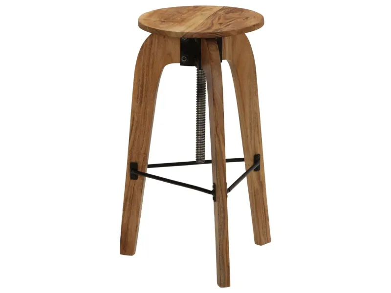 Chaises de bar lot de 2 bois d'acacia solide