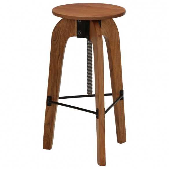 Chaises de bar lot de 2 bois d'acacia solide