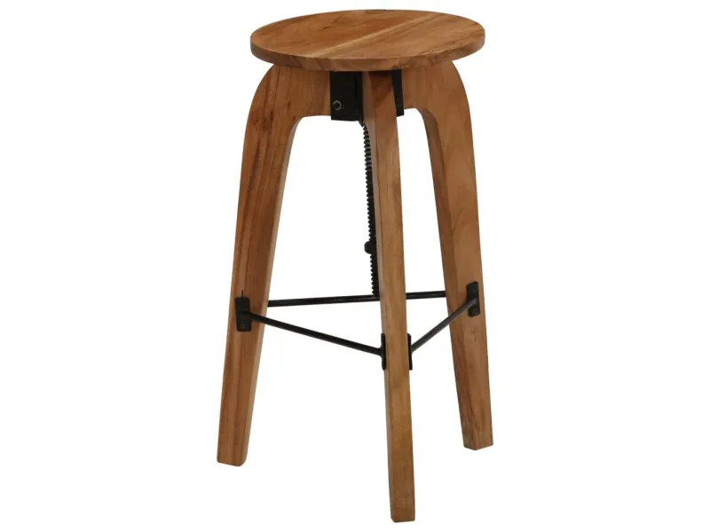 Chaises de bar lot de 2 bois d'acacia solide