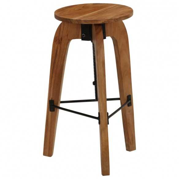 Chaises de bar lot de 2 bois d'acacia solide