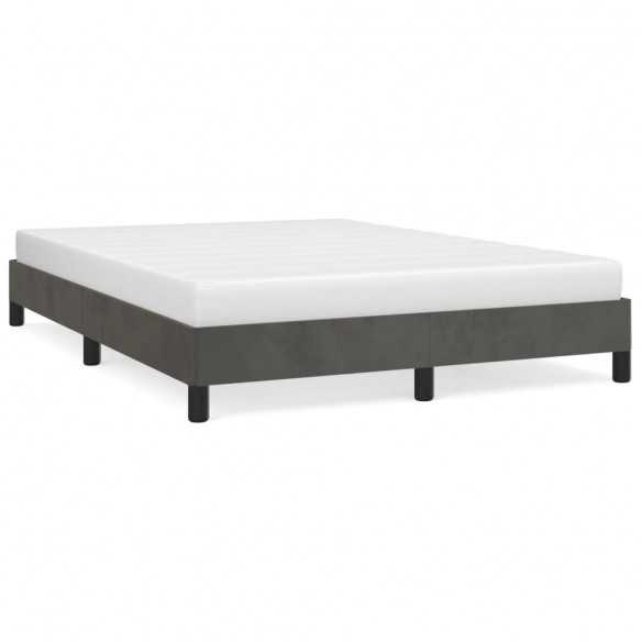 Lit Gris foncé 140x190 cm Velours