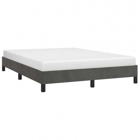 Lit Gris foncé 140x190 cm Velours