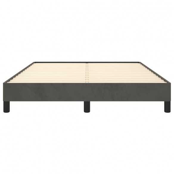 Lit Gris foncé 140x190 cm Velours