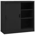 Armoire de bureau porte coulissante Anthracite 90x40x90cm Acier