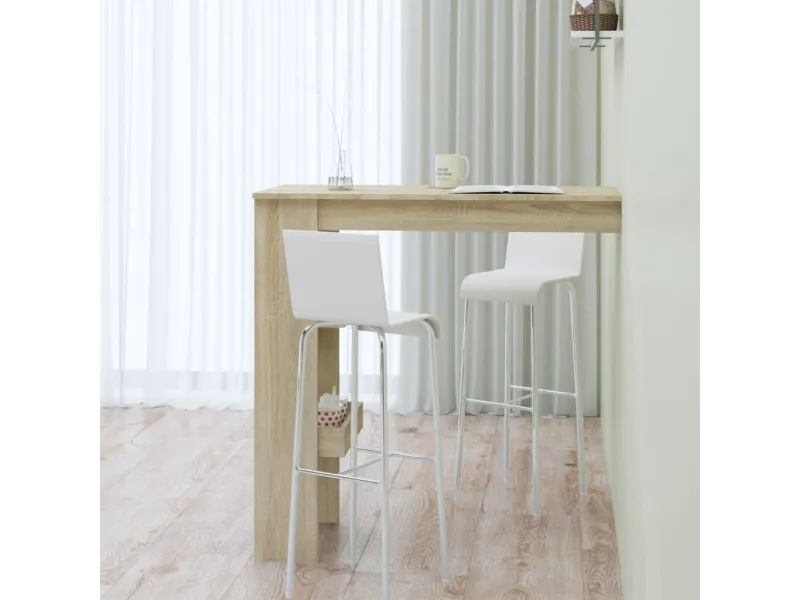 Table bar murale Chêne Sonoma 102x45x103,5 cm Bois d'ingénierie