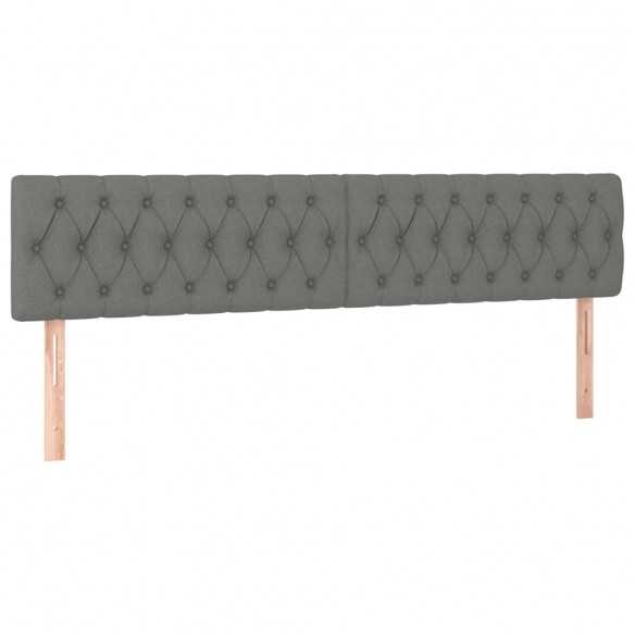 Tête de lit à LED Gris foncé 200x7x78/88 cm Tissu