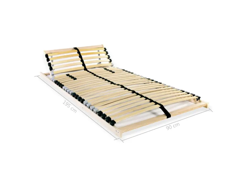 Sommiers à lattes 2 pcs avec 28 lattes 7 zones 90x200 cm