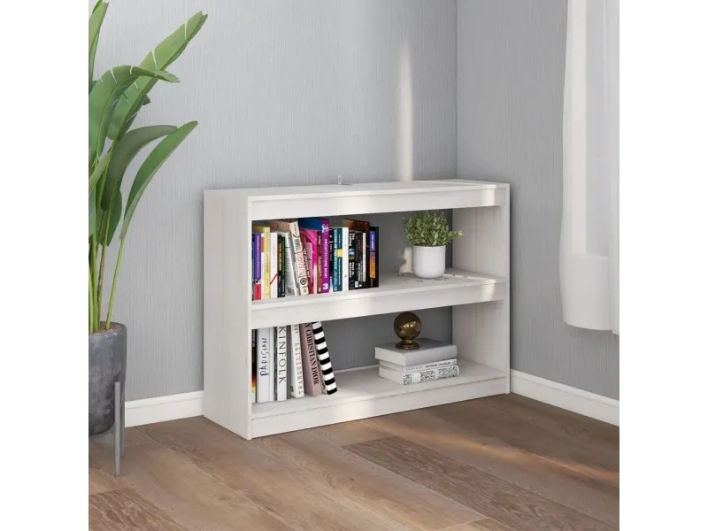 Bibliothèque/Séparateur de pièce Blanc 100x30x71,5cm Pin massif