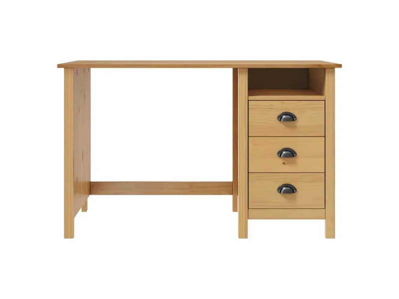 Bureau Hill avec 3 tiroirs 120x50x74 cm Pin solide