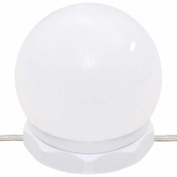 Coiffeuse à LED avec armoire Blanc brillant Bois d'ingénierie