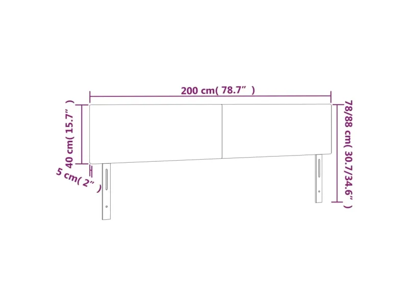 Têtes de lit 2 pcs Rose 100x5x78/88 cm Velours