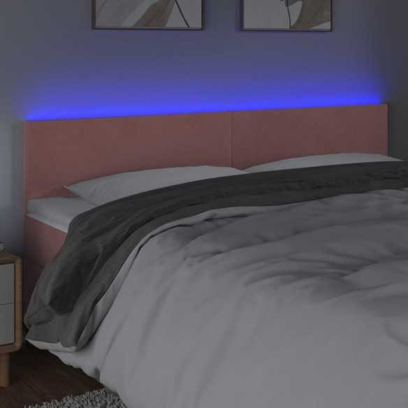 Tête de lit à LED Rose 200x5x78/88 cm Velours