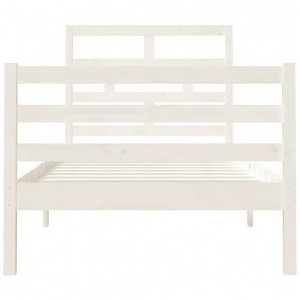 Lit Blanc Bois massif 90x190 cm Simple