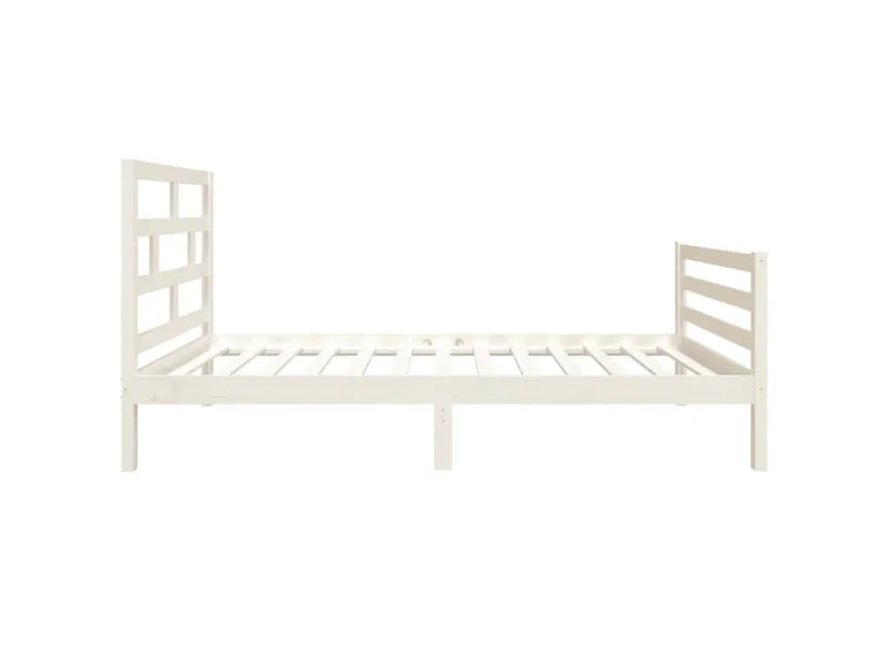 Lit Blanc Bois massif 90x190 cm Simple