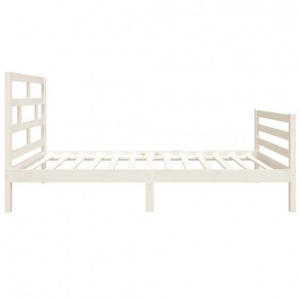 Lit Blanc Bois massif 90x190 cm Simple