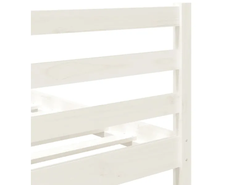 Lit Blanc Bois massif 90x190 cm Simple
