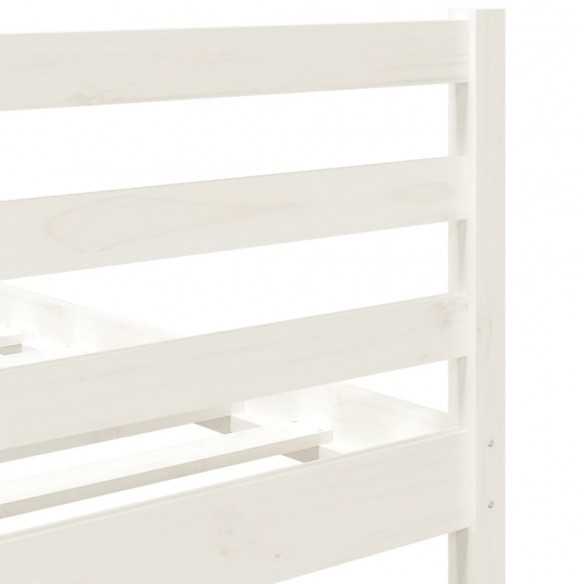 Lit Blanc Bois massif 90x190 cm Simple