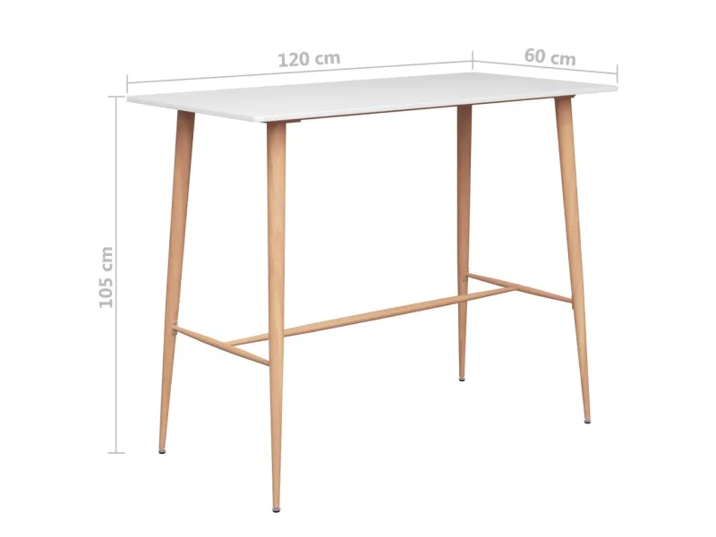 Table de bar Blanc 120x60x105 cm