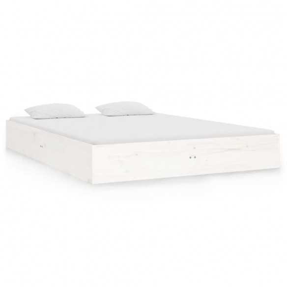 Lit blanc bois massif 120x190 cm petit double