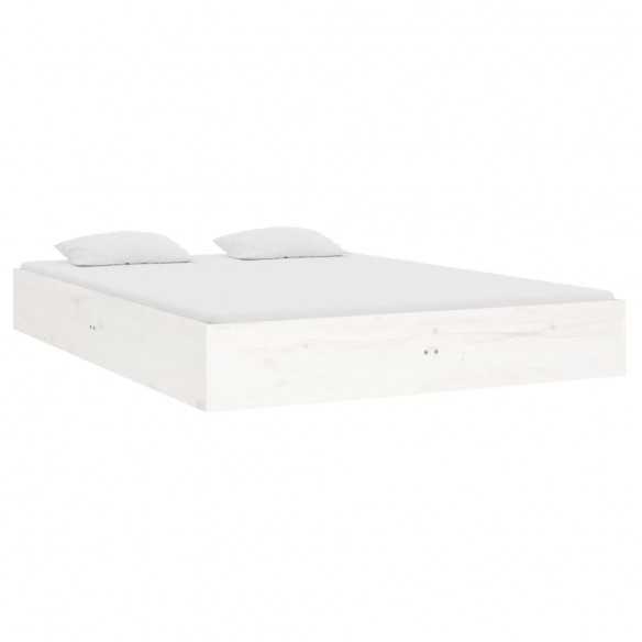 Lit blanc bois massif 120x190 cm petit double