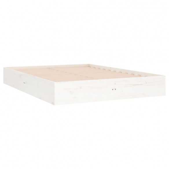 Lit blanc bois massif 120x190 cm petit double