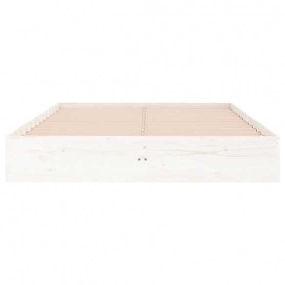 Lit blanc bois massif 120x190 cm petit double