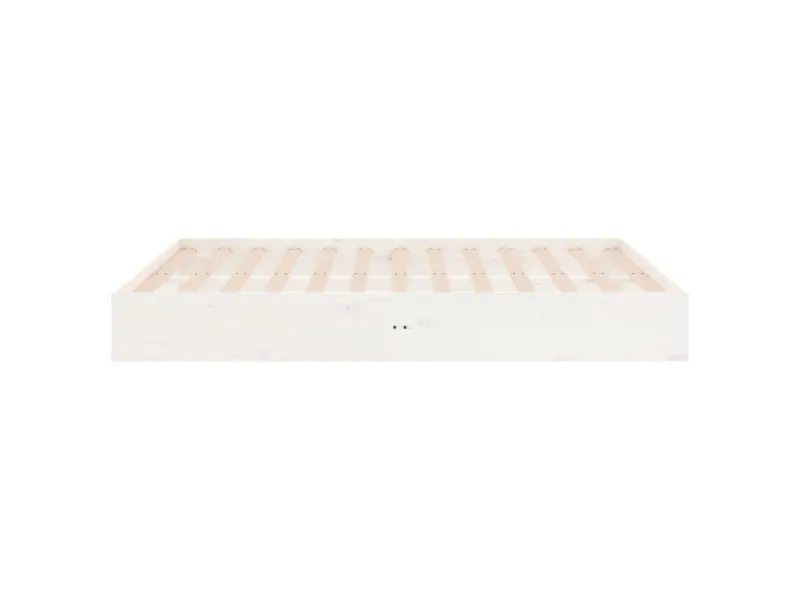 Lit blanc bois massif 120x190 cm petit double