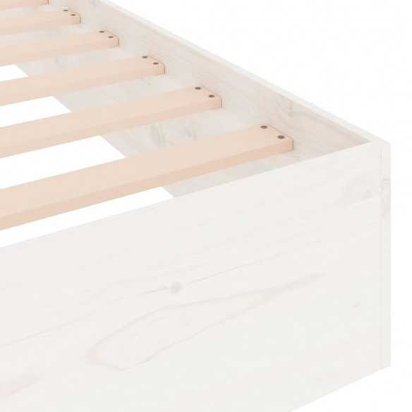 Lit blanc bois massif 120x190 cm petit double