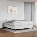 Cadre de lit avec matelas Blanc 160x200cm Similicuir