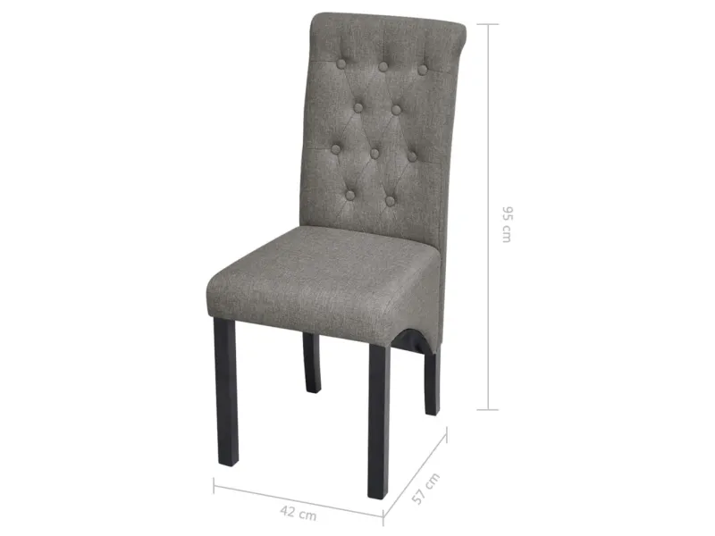 Chaises à manger lot de 2 gris clair tissu